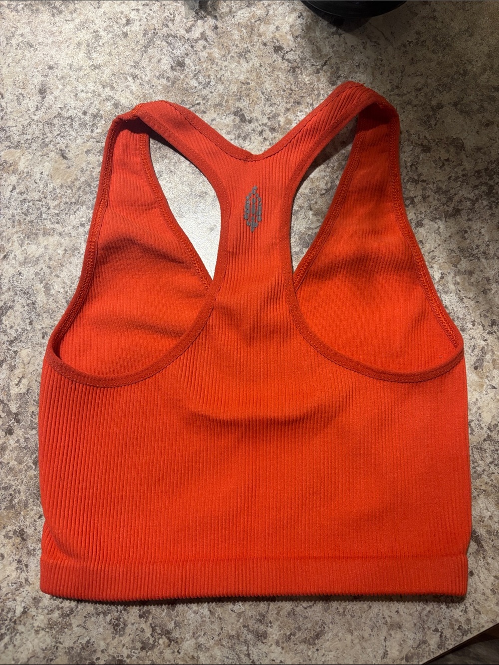 FP Movement by Free People Ribbed Racerback Sports Bra - Orange Red
